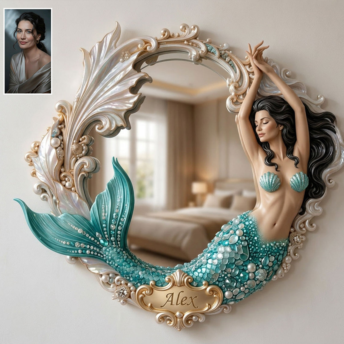 Soul Of A Mermaid - Personalized Mermaid Wall Hanging Mirror