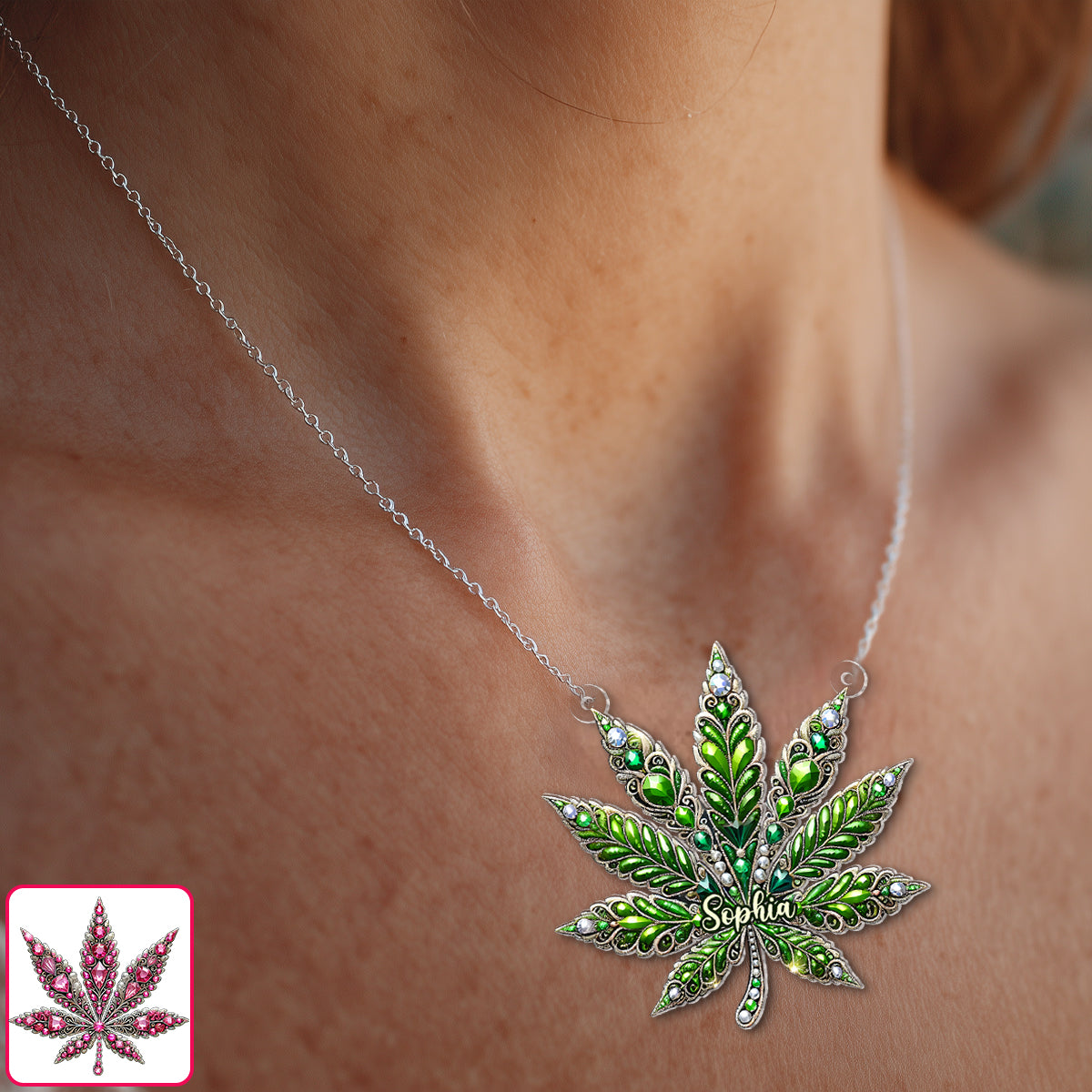 Magnifique pendentif feuille - Collier pendentif personnalisé en forme de plante sauvage