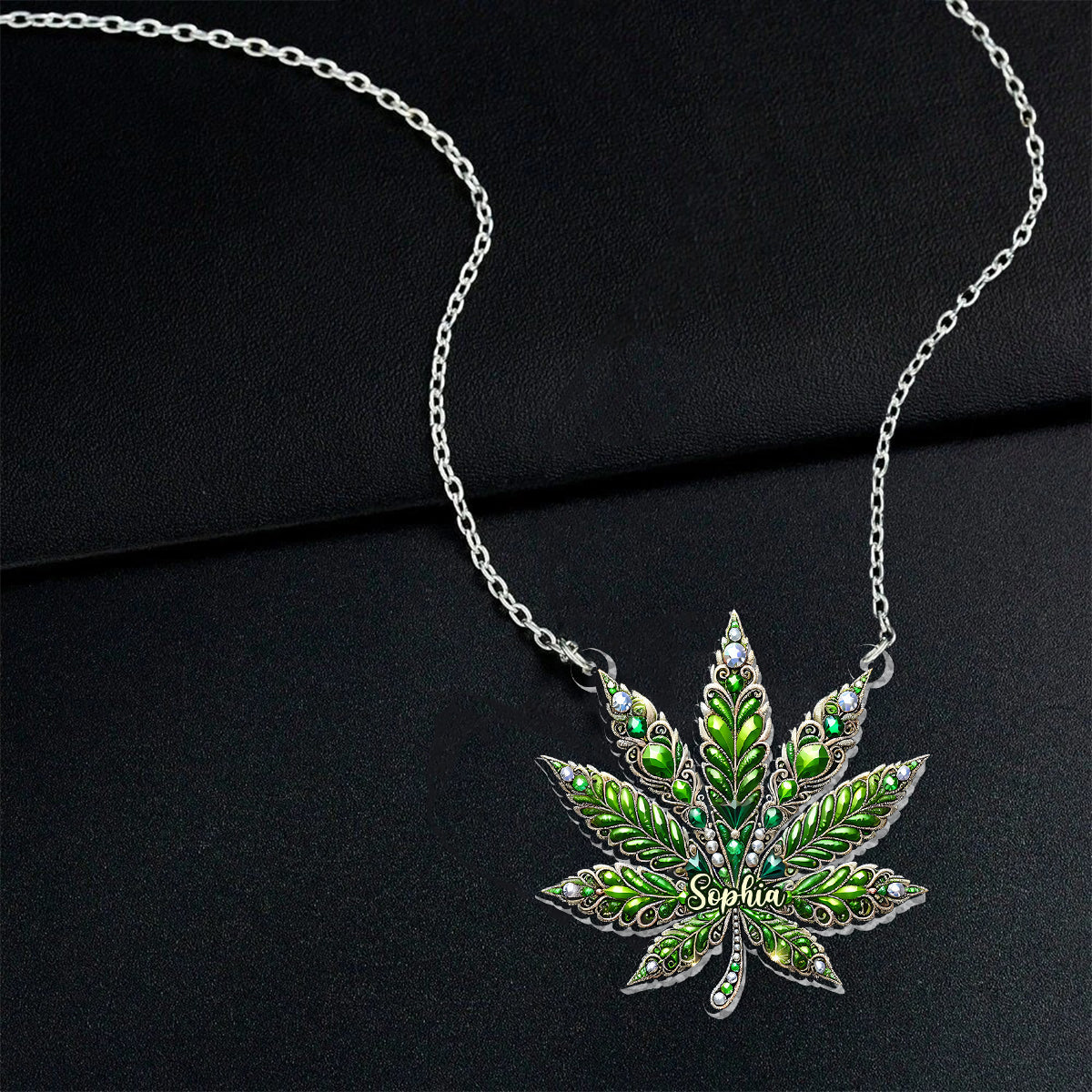 Magnifique pendentif feuille - Collier pendentif personnalisé en forme de plante sauvage