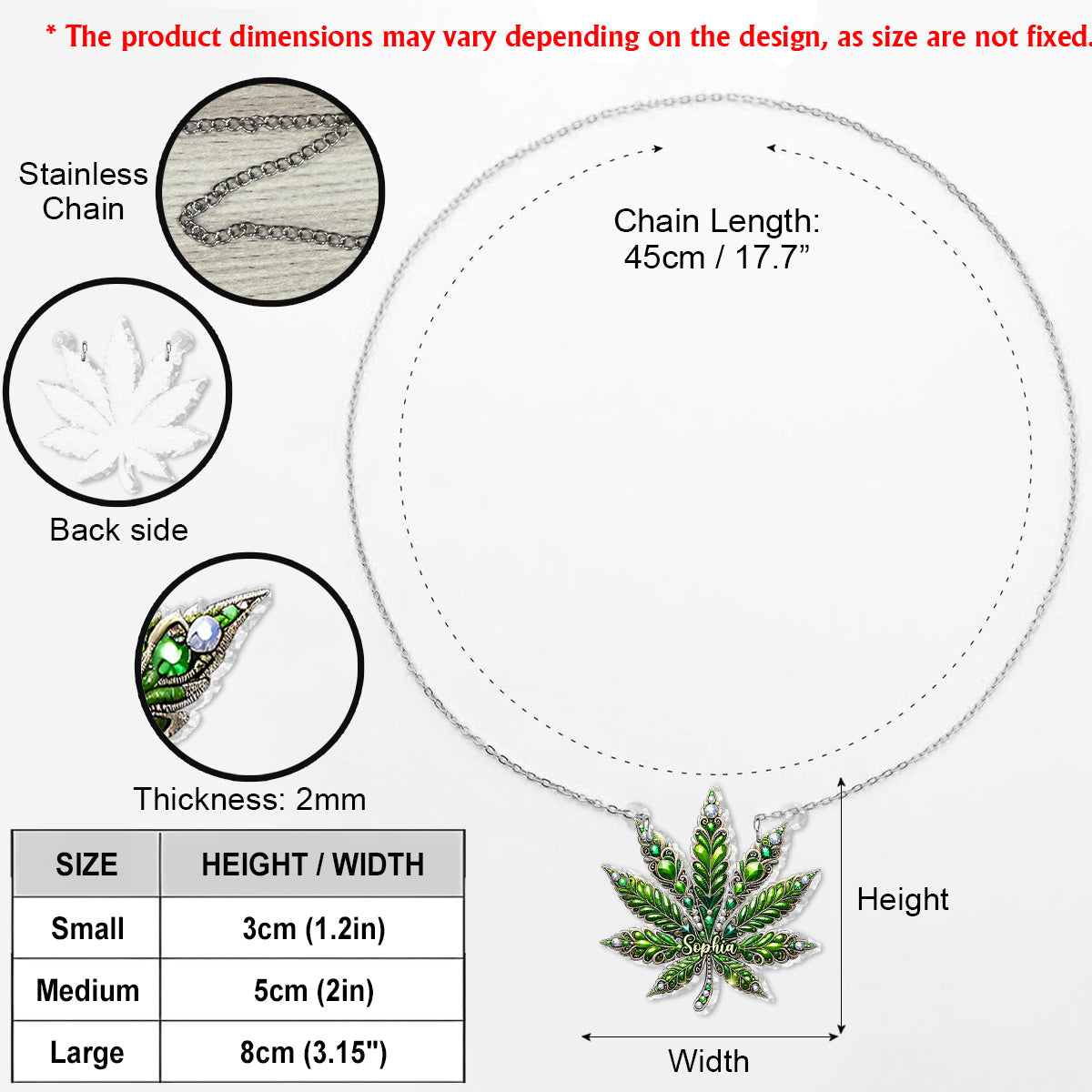 Magnifique pendentif feuille - Collier pendentif personnalisé en forme de plante sauvage