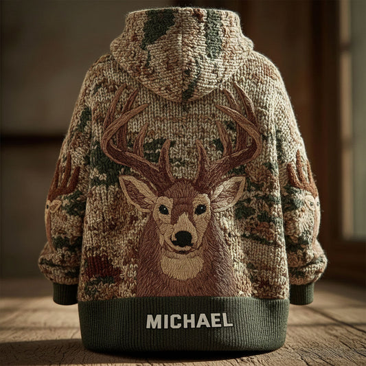 Sweat à capuche personnalisé avec tête de cerf - Couverture de chasse