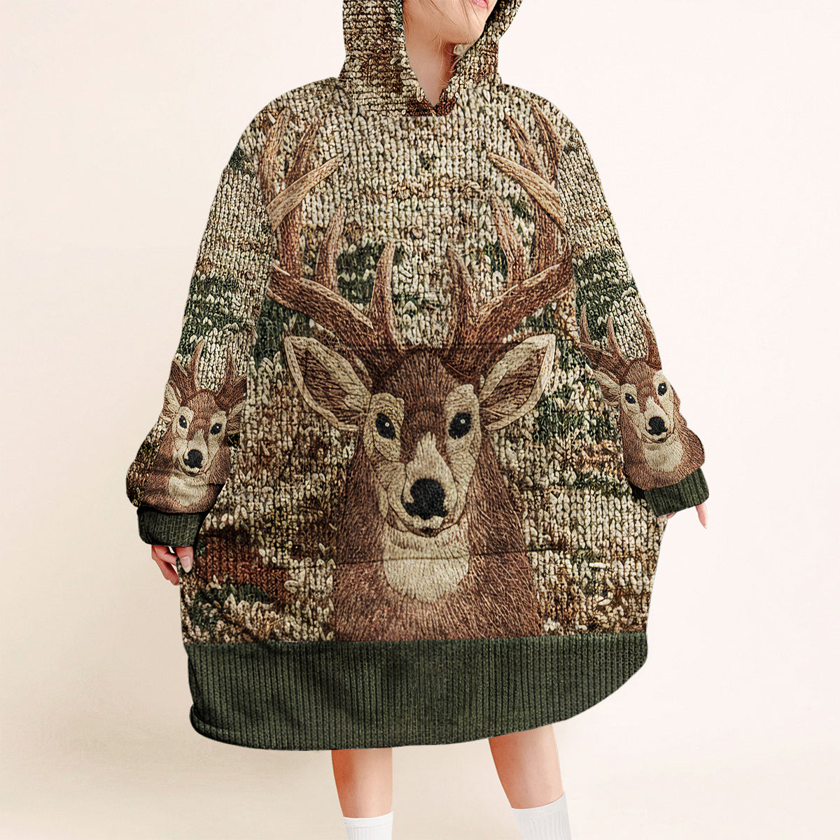 Sweat à capuche personnalisé avec tête de cerf - Couverture de chasse