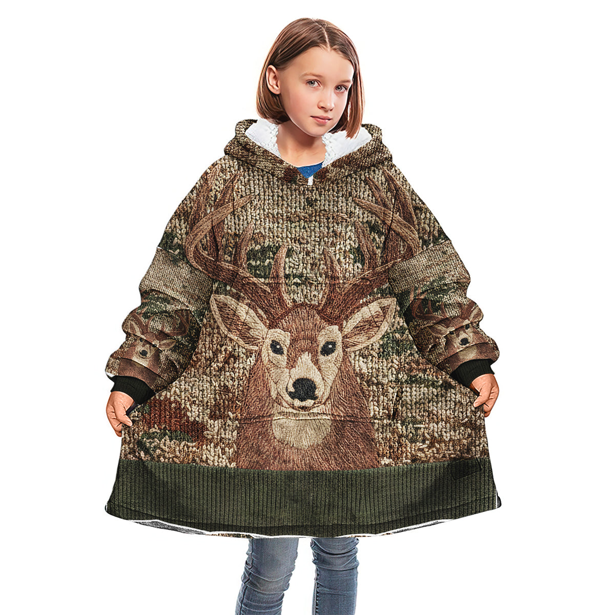 Sweat à capuche personnalisé avec tête de cerf - Couverture de chasse