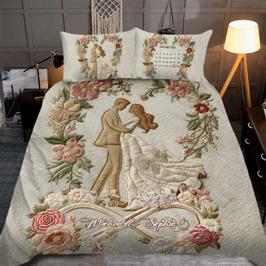 Amour éternel - Ensemble de literie personnalisé pour couple