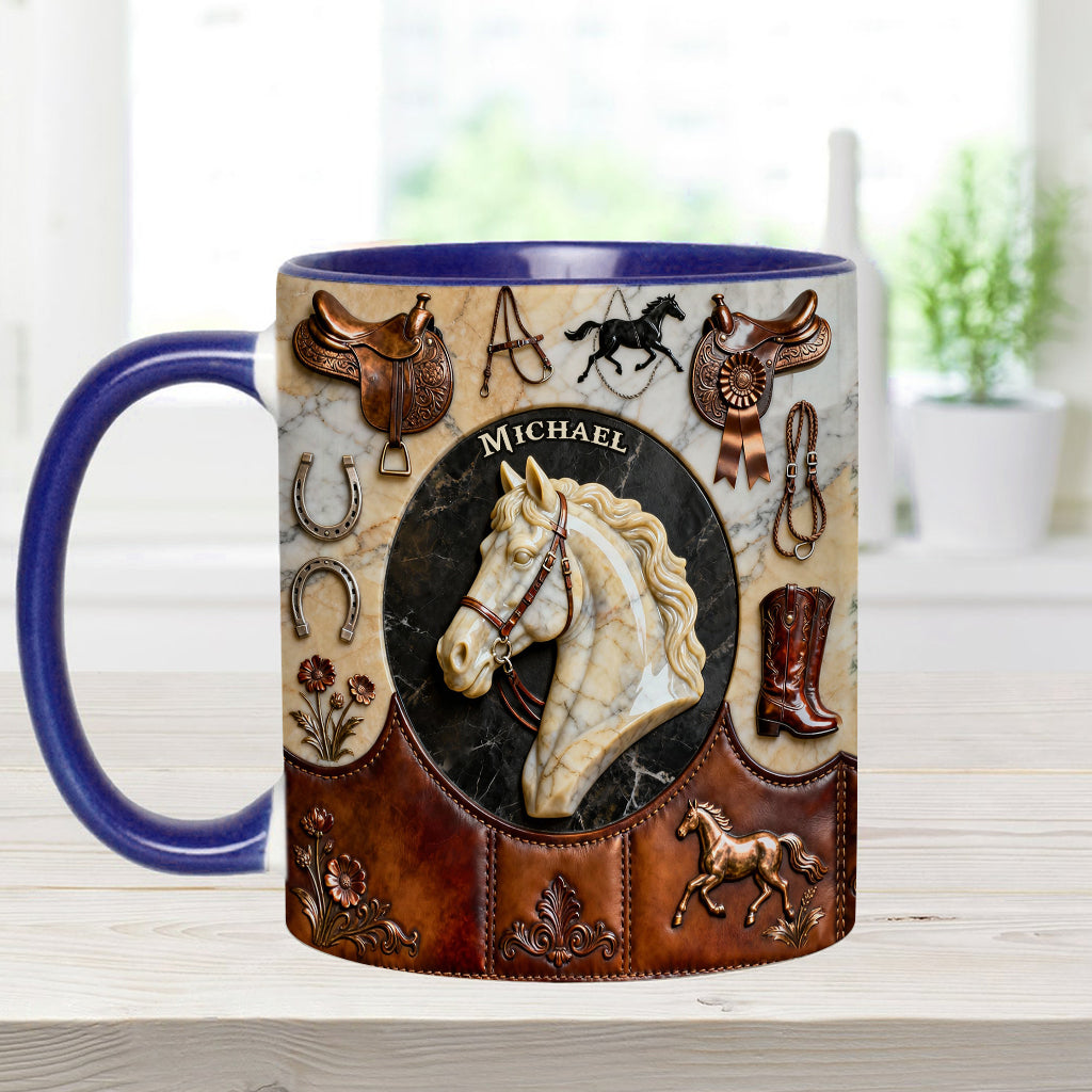 Mug et sous-verre personnalisés Love Horse - Motif cheval