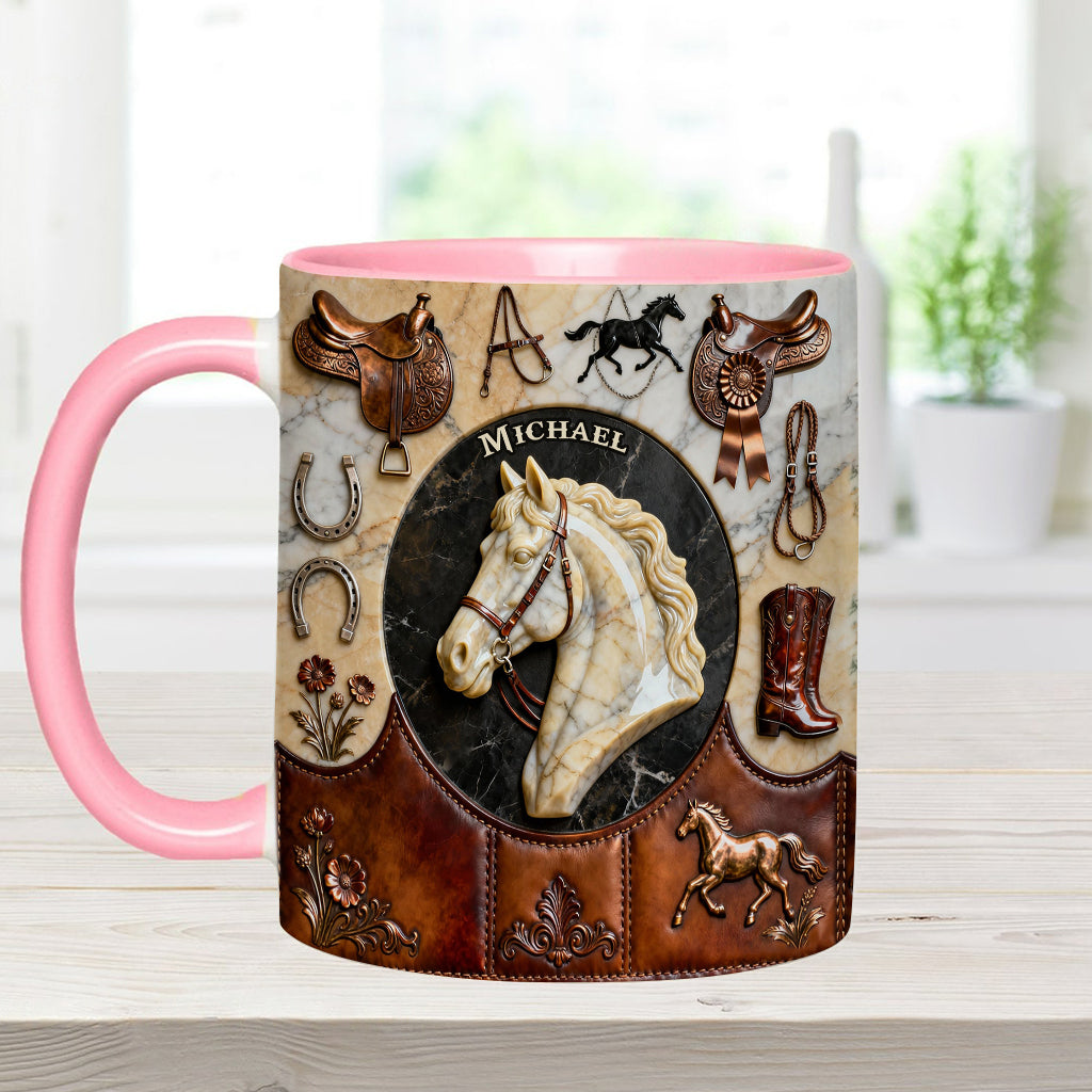 Mug et sous-verre personnalisés Love Horse - Motif cheval