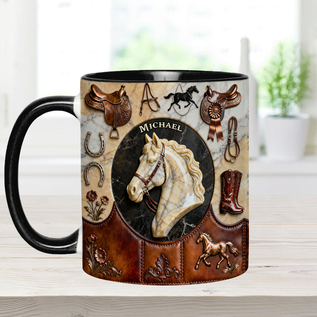 Mug et sous-verre personnalisés Love Horse - Motif cheval