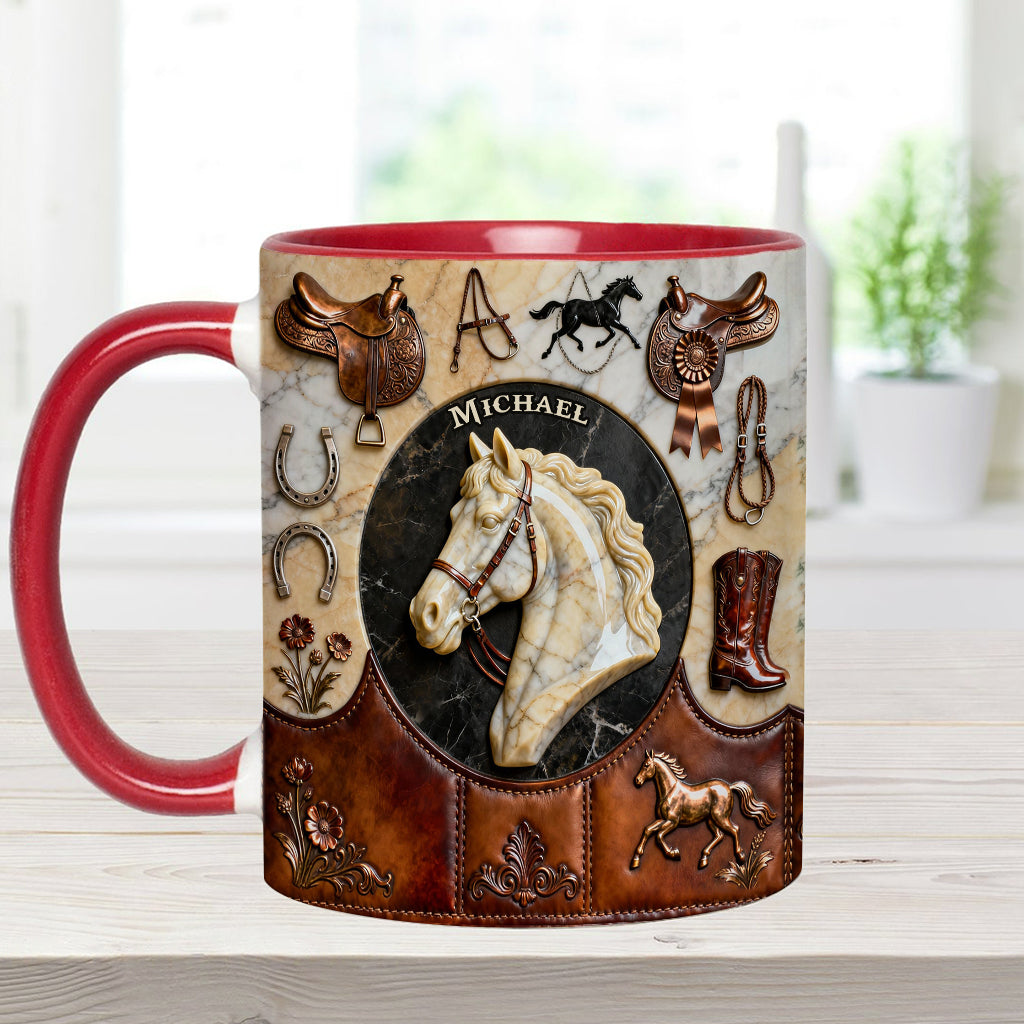 Mug et sous-verre personnalisés Love Horse - Motif cheval