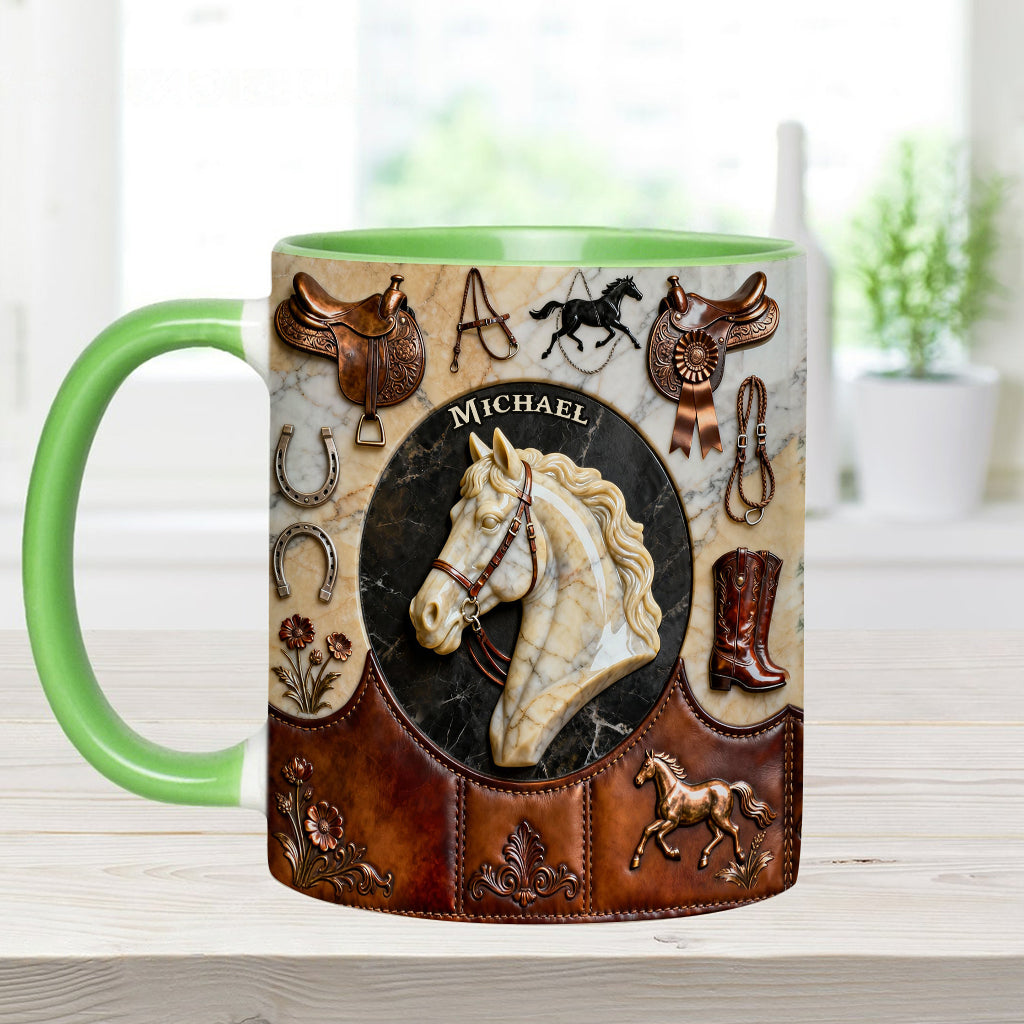Mug et sous-verre personnalisés Love Horse - Motif cheval