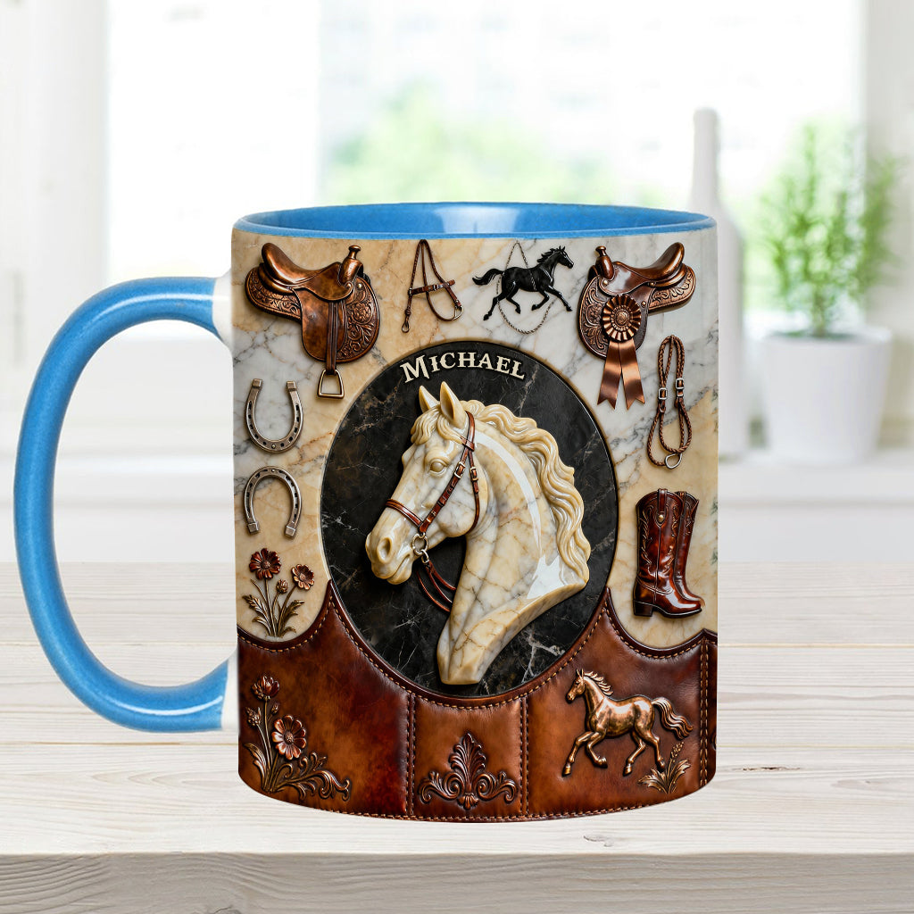 Mug et sous-verre personnalisés Love Horse - Motif cheval