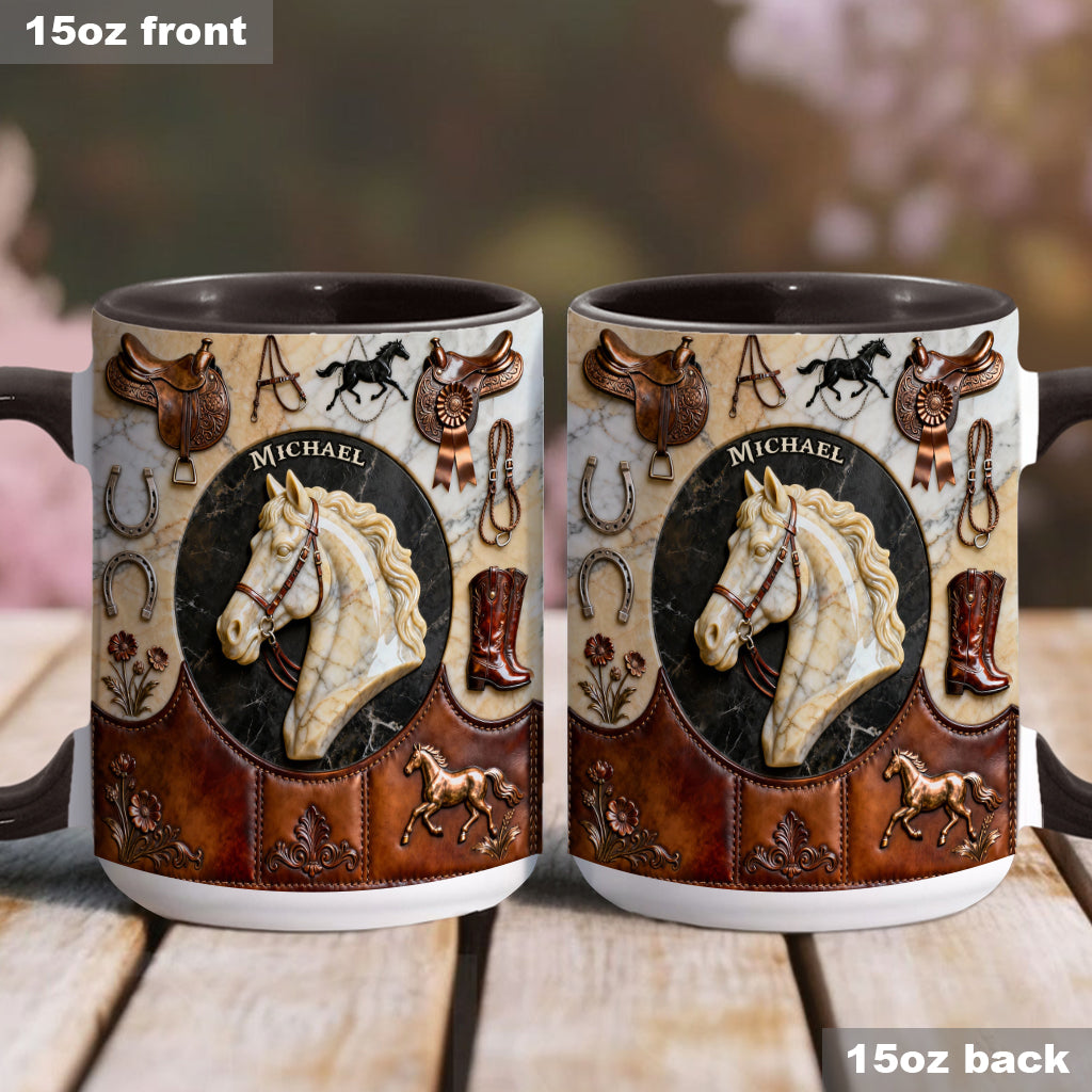 Mug et sous-verre personnalisés Love Horse - Motif cheval