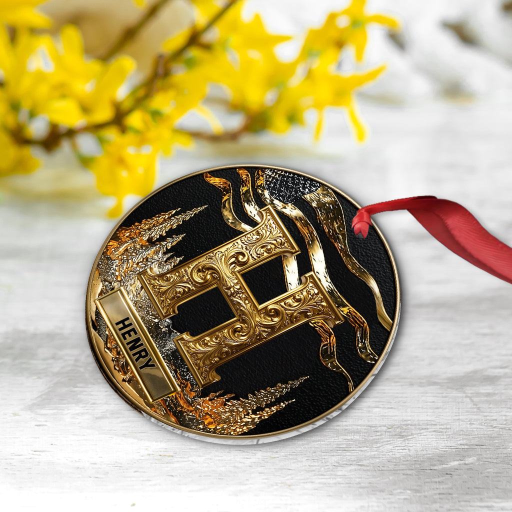 Custom Gold Initial For Family, Merry Christmas 2025 - Personalized Family Ornament