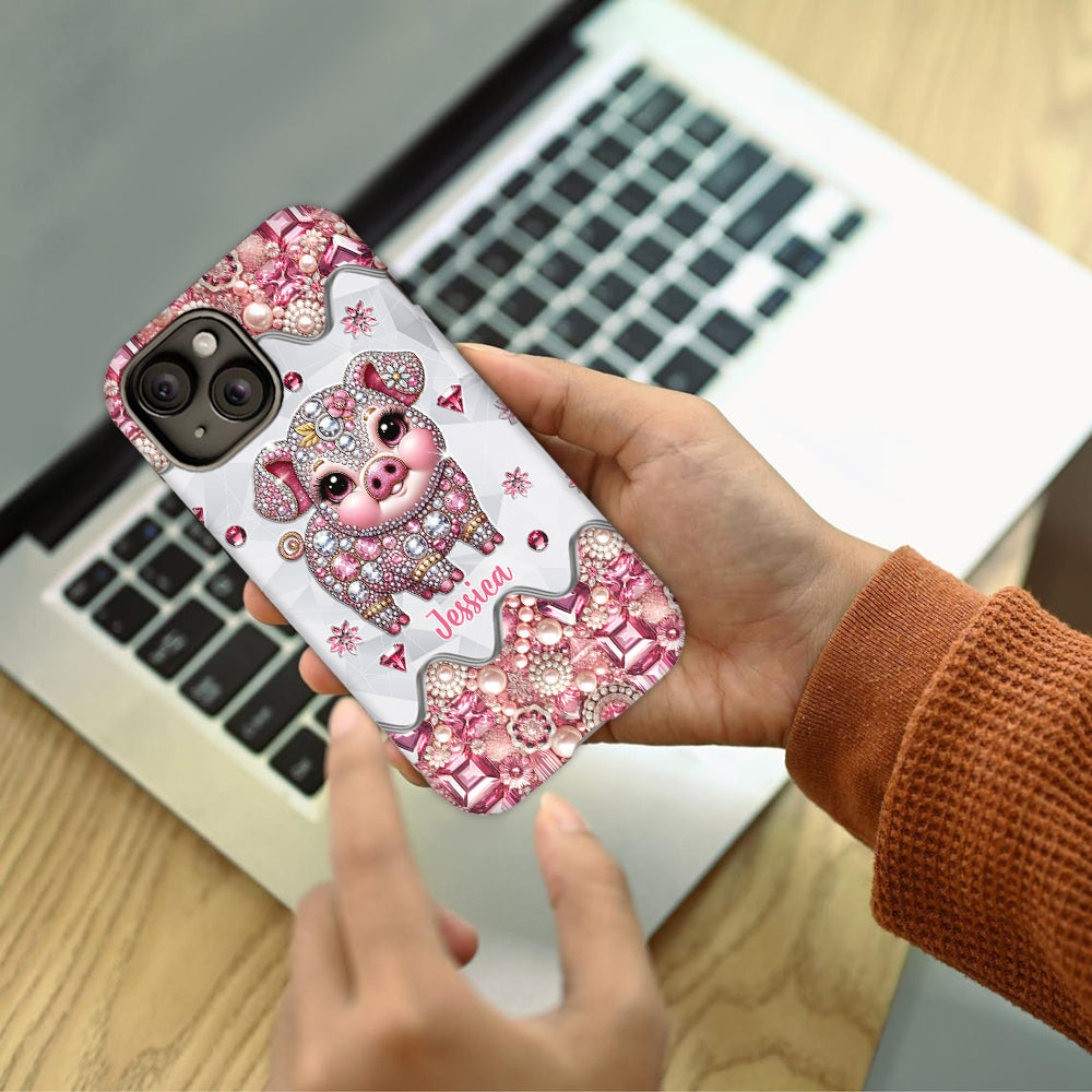 Coque de téléphone personnalisée pour amoureux des cochons - Mignon Cochon - Impression intégrale