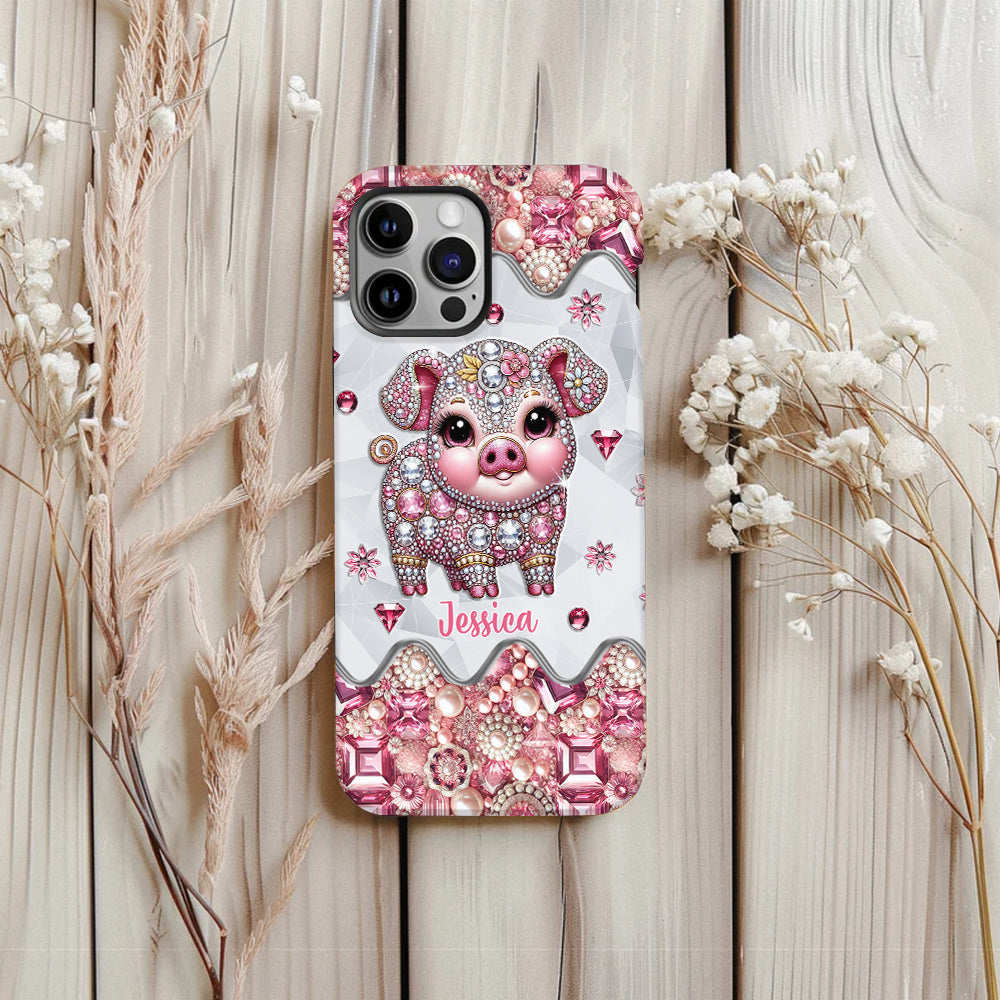 Coque de téléphone personnalisée pour amoureux des cochons - Mignon Cochon - Impression intégrale