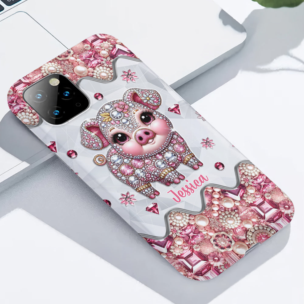 Coque de téléphone personnalisée pour amoureux des cochons - Mignon Cochon - Impression intégrale