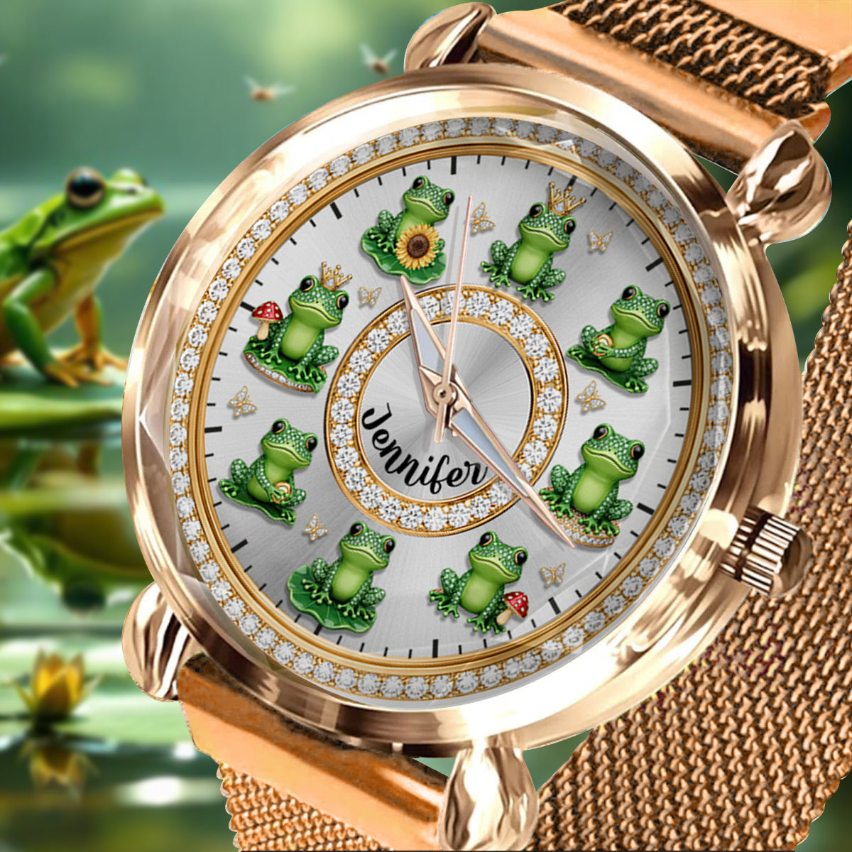 Love Frogs - Personalized Frog Women Hand Watch