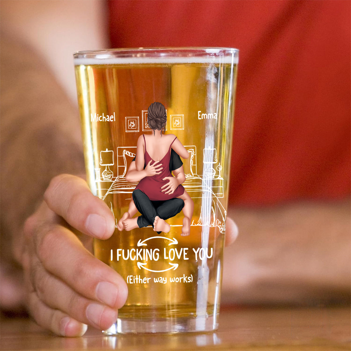 Couple coquin - Verres à bière personnalisés pour couples
