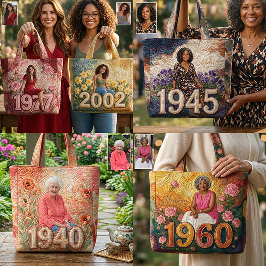 Joyeux Anniversaire - Sac Tote Matelassé Personnalisé