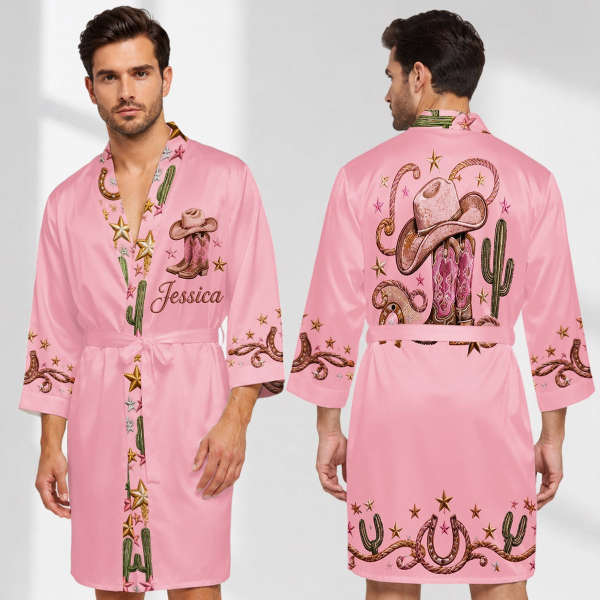 Robe Satin Personnalisée Cowgirl Rose