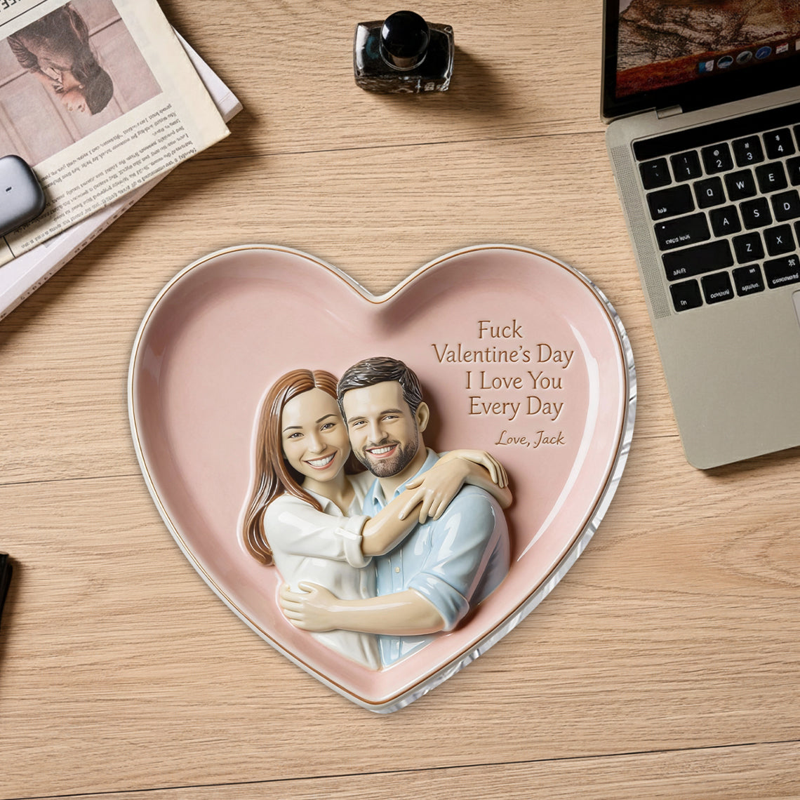 Plateau fourre-tout personnalisé pour couple, à partir de n'importe quelle photo