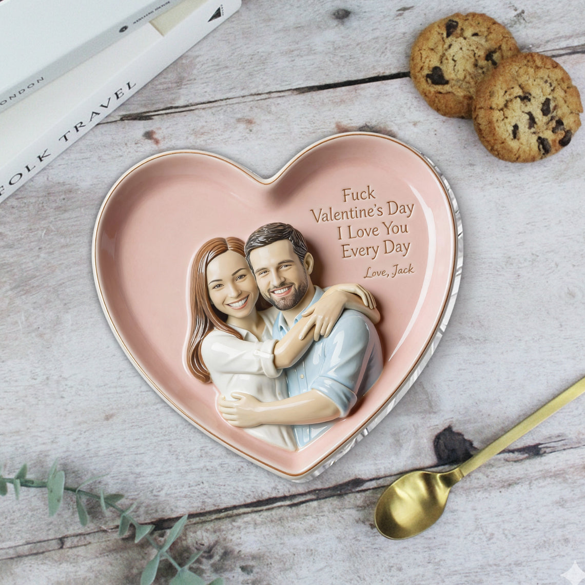 Plateau fourre-tout personnalisé pour couple, à partir de n'importe quelle photo