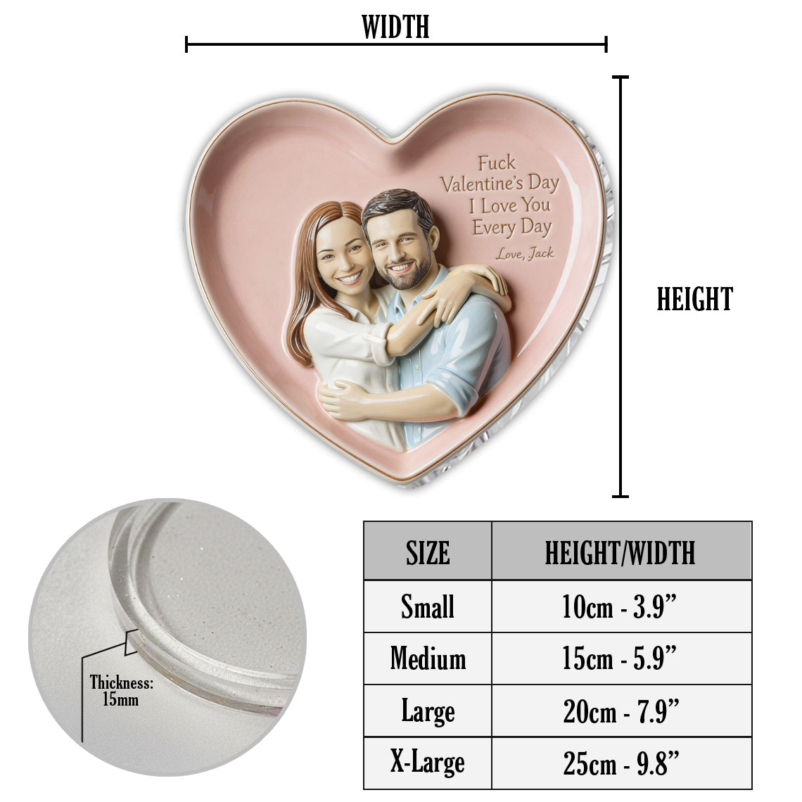 Plateau fourre-tout personnalisé pour couple, à partir de n'importe quelle photo