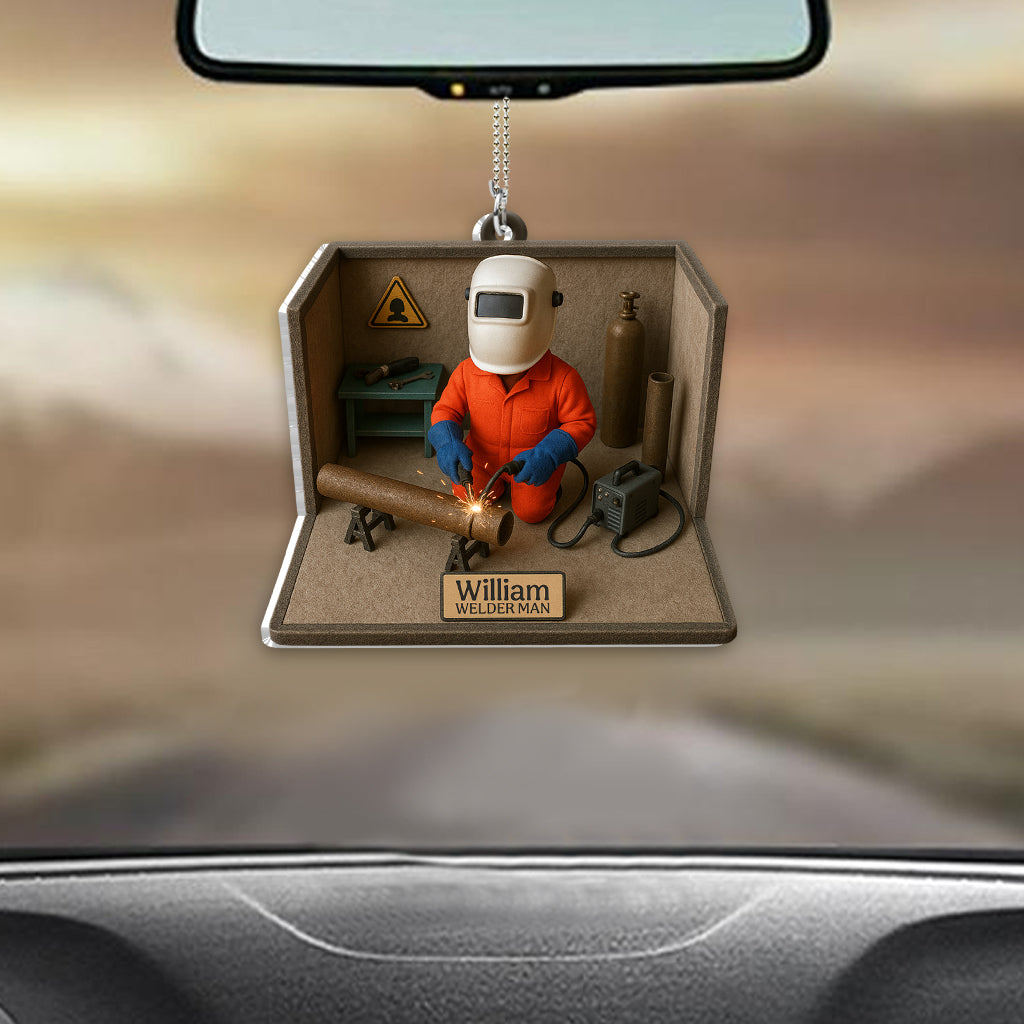 Welder Man - Personalized Welder Car Ornament