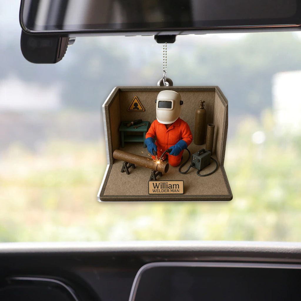 Welder Man - Personalized Welder Car Ornament