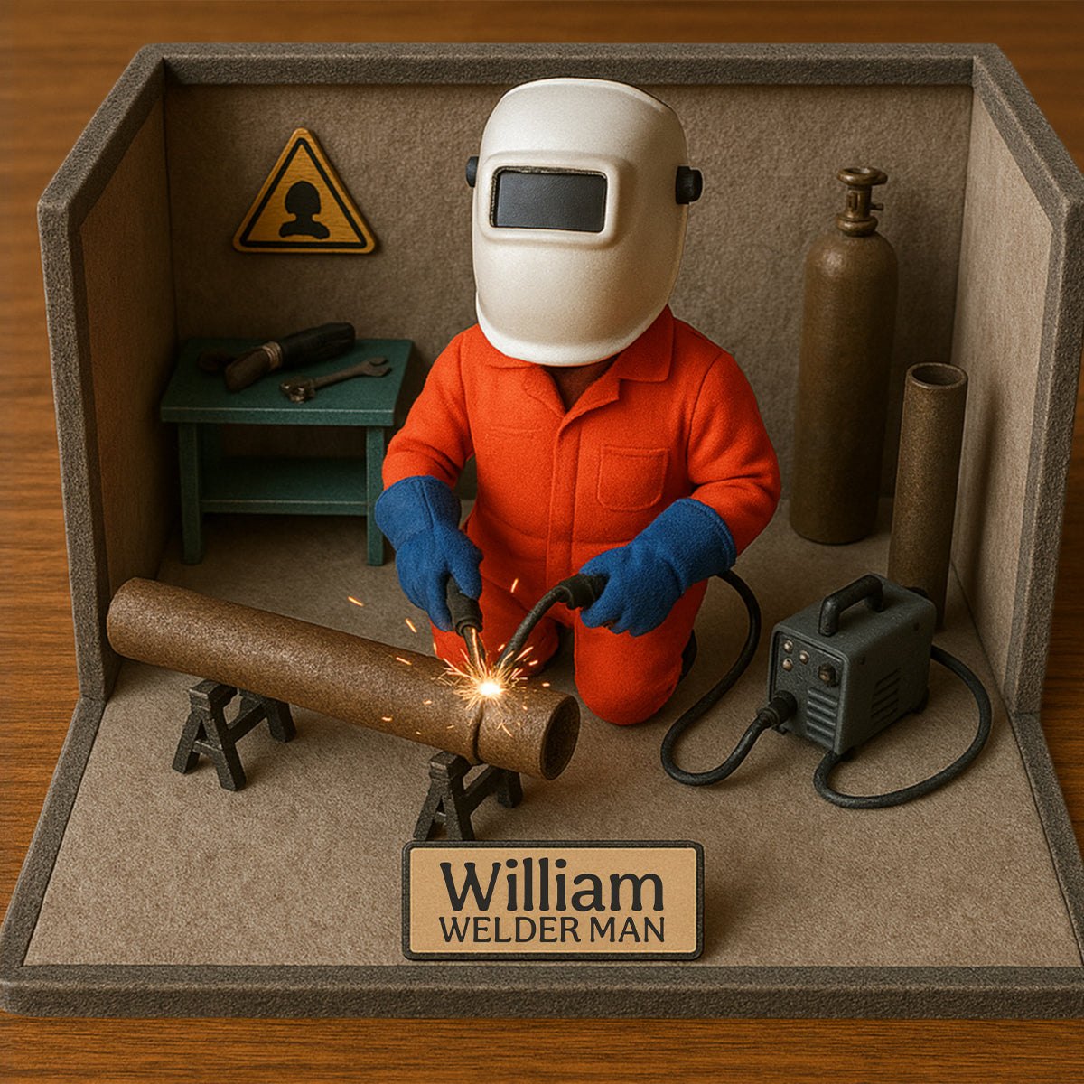 Cool Welder Man - Personalized Welder Custom Shaped Acrylic Plaque