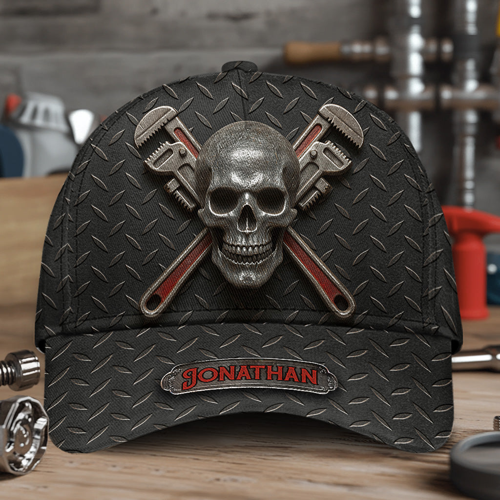 Cool Skeleton Plumber Gift - Personalized Plumber Classic Cap