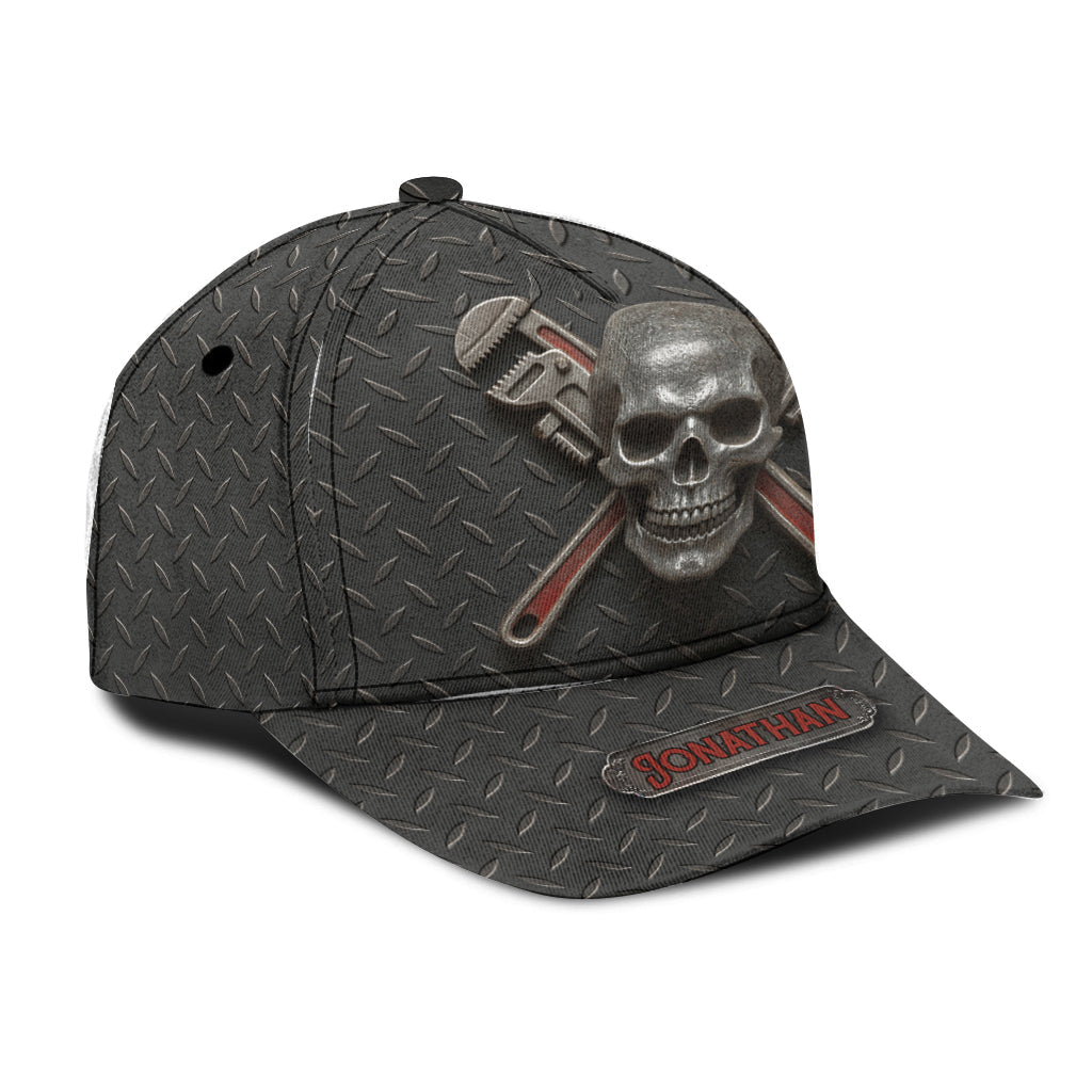 Cool Skeleton Plumber Gift - Personalized Plumber Classic Cap