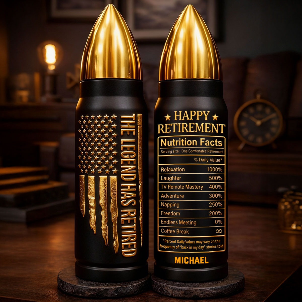 Happy Retirement - Personalized Retired Bullet Tumbler
