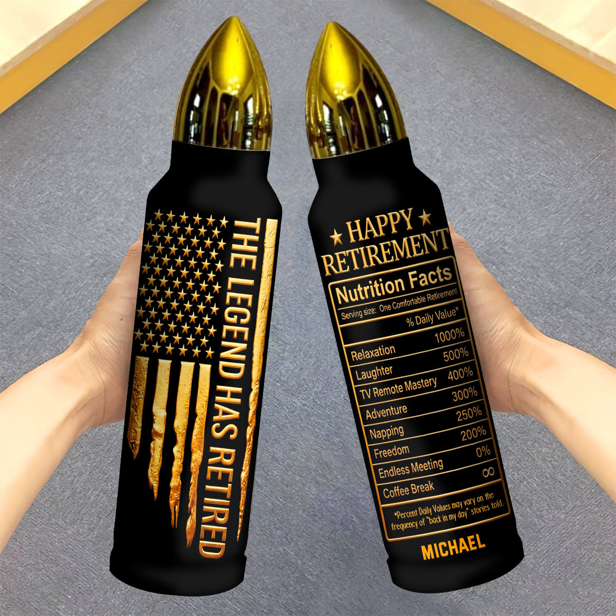 Happy Retirement - Personalized Retired Bullet Tumbler