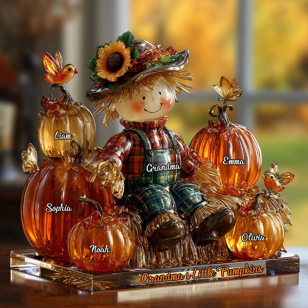 Les petites citrouilles de grand-mère - Plaque acrylique personnalisée en forme de grand-mère