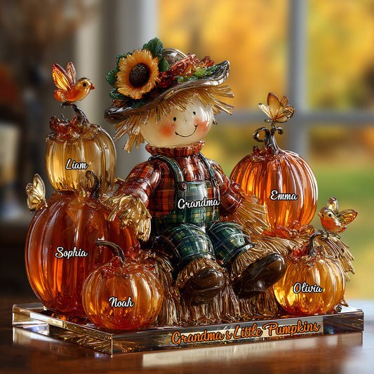 Les petites citrouilles de grand-mère - Plaque acrylique personnalisée en forme de grand-mère