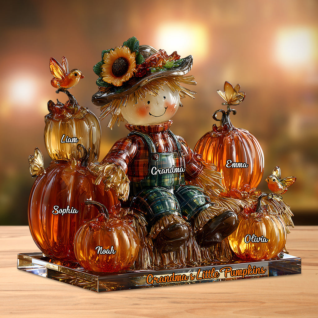 Les petites citrouilles de grand-mère - Plaque acrylique personnalisée en forme de grand-mère