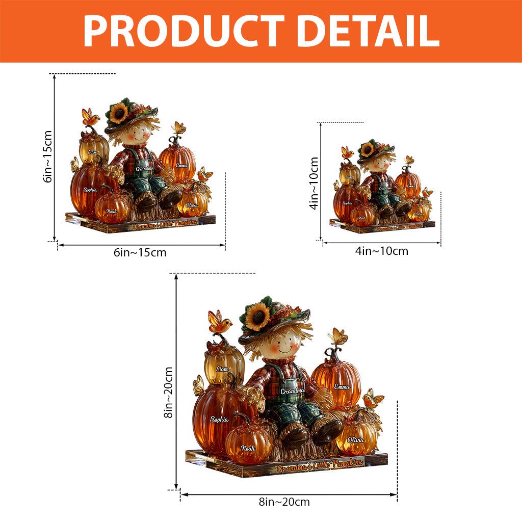 Les petites citrouilles de grand-mère - Plaque acrylique personnalisée en forme de grand-mère