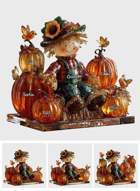 Les petites citrouilles de grand-mère - Plaque acrylique personnalisée en forme de grand-mère