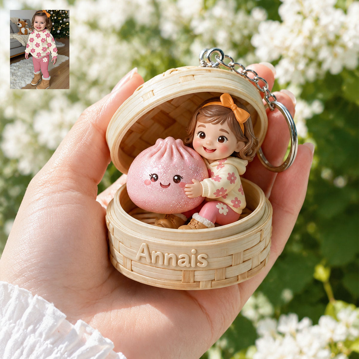 The Funny Mystery Dumpling For Kid - Personalized Kid Keychain