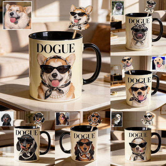 Cadeau Amusant pour Amoureux des Chiens - Tasse Personnalisée avec Mélangeurs en Acrylique