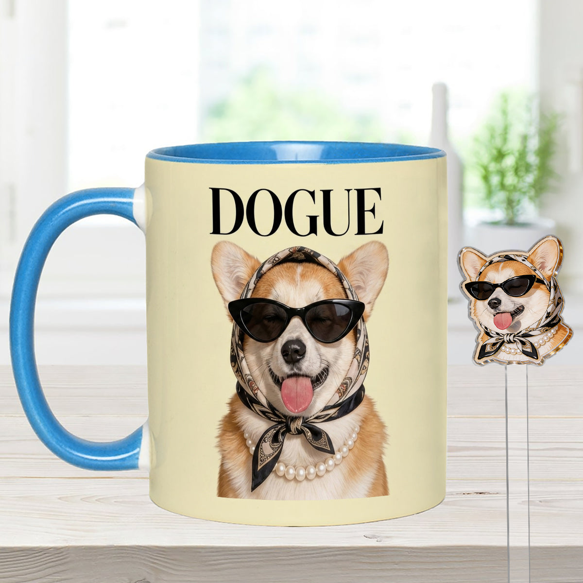 Cadeau Amusant pour Amoureux des Chiens - Tasse Personnalisée avec Mélangeurs en Acrylique
