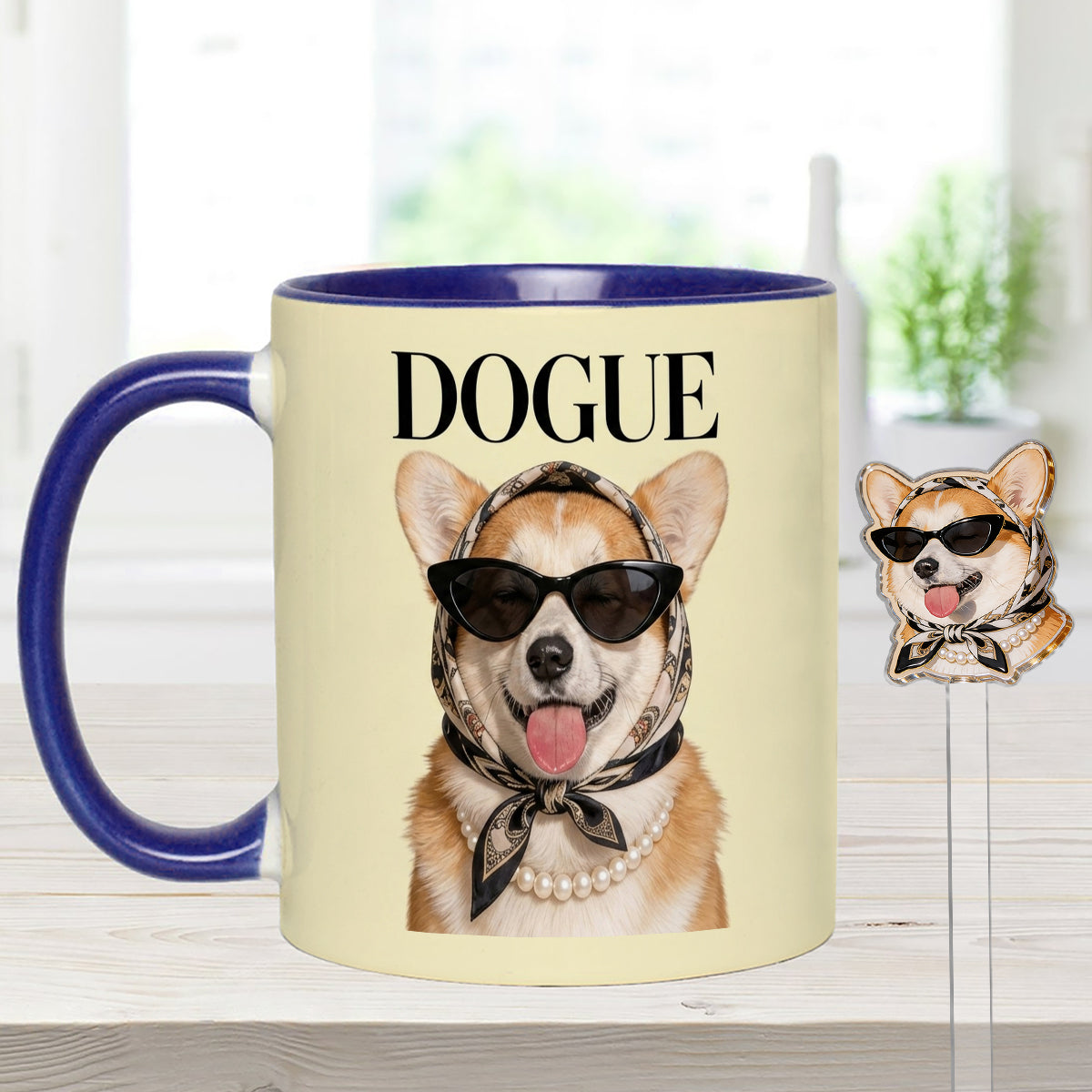 Cadeau Amusant pour Amoureux des Chiens - Tasse Personnalisée avec Mélangeurs en Acrylique