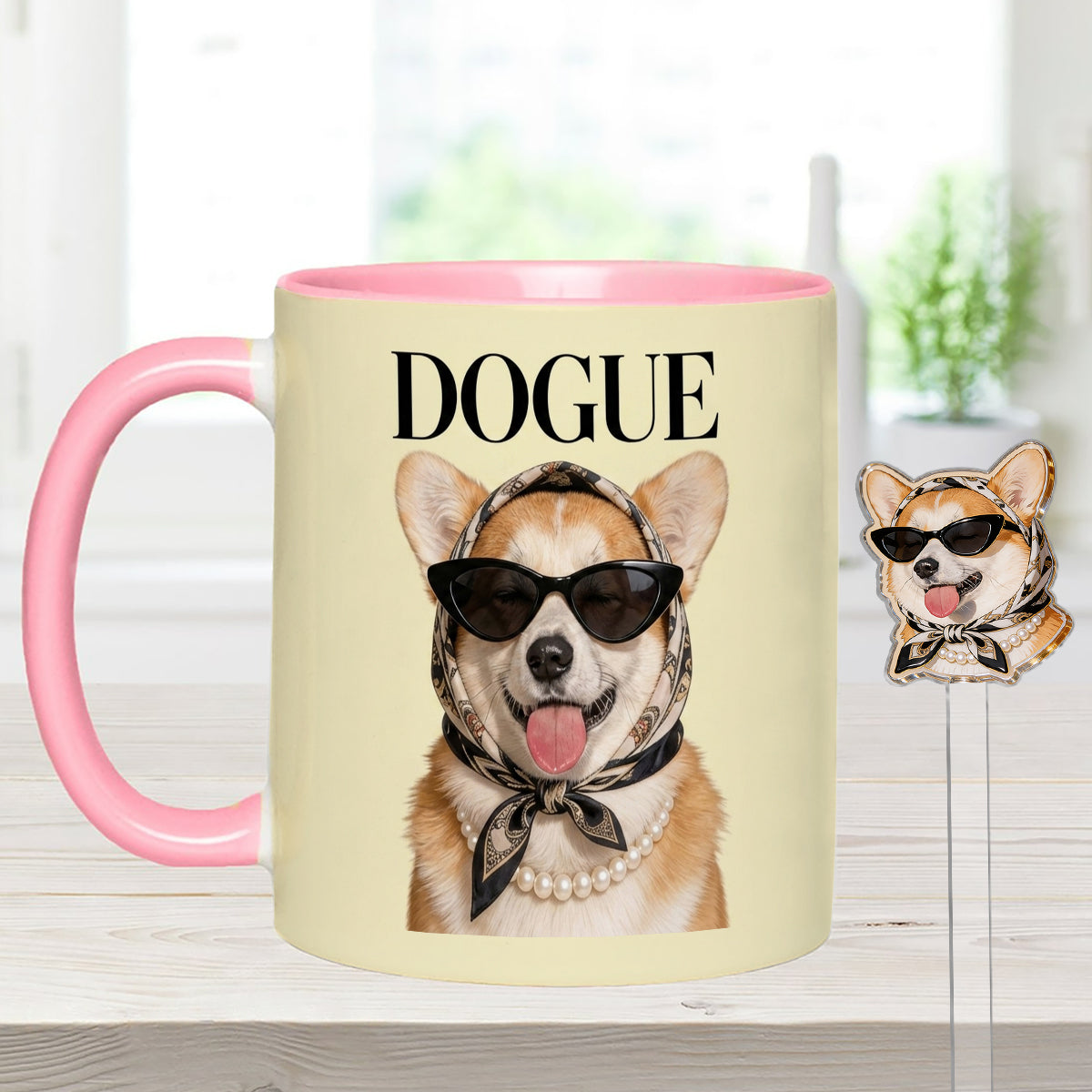 Cadeau Amusant pour Amoureux des Chiens - Tasse Personnalisée avec Mélangeurs en Acrylique