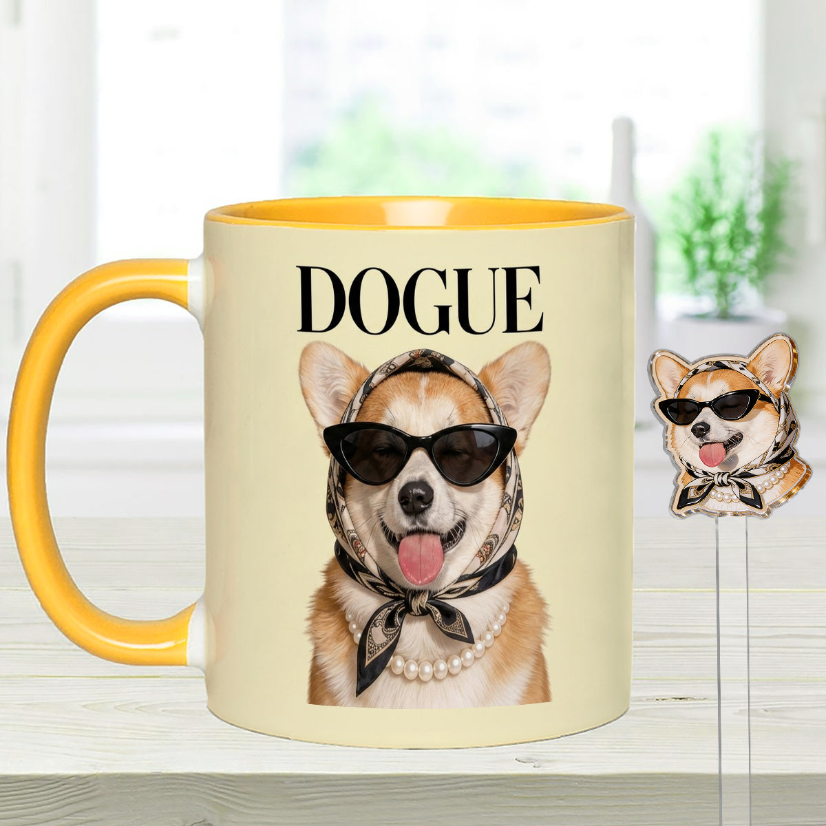 Cadeau Amusant pour Amoureux des Chiens - Tasse Personnalisée avec Mélangeurs en Acrylique