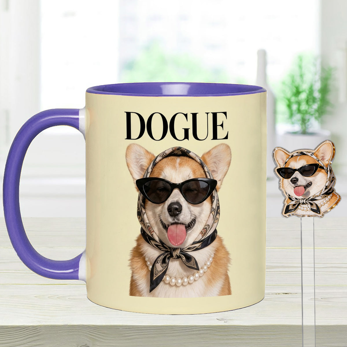 Cadeau Amusant pour Amoureux des Chiens - Tasse Personnalisée avec Mélangeurs en Acrylique