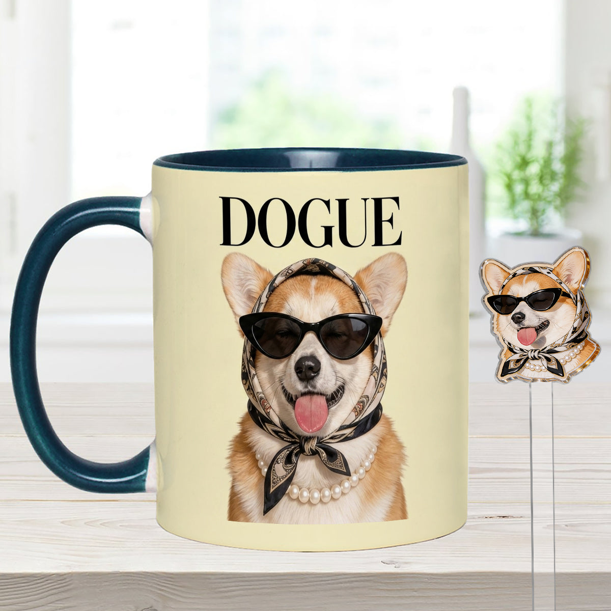 Cadeau Amusant pour Amoureux des Chiens - Tasse Personnalisée avec Mélangeurs en Acrylique