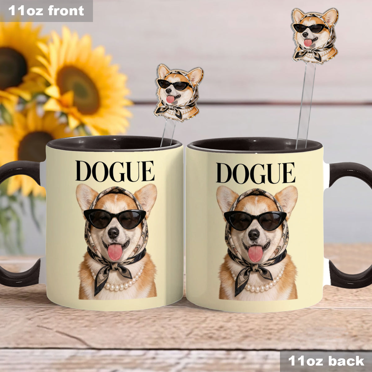 Cadeau Amusant pour Amoureux des Chiens - Tasse Personnalisée avec Mélangeurs en Acrylique