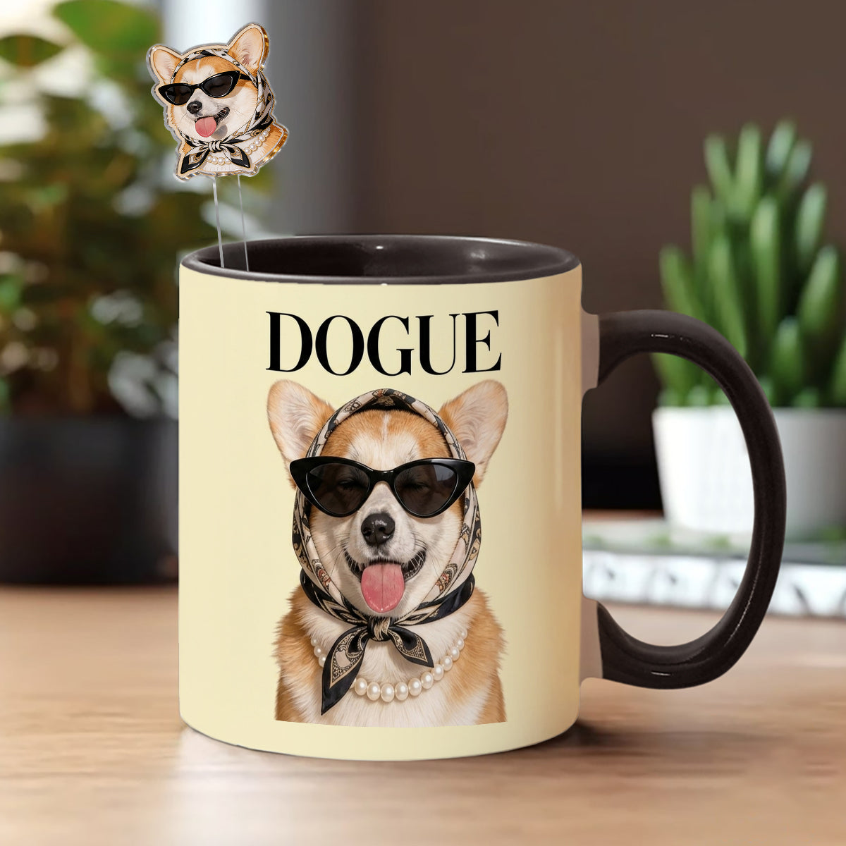 Cadeau Amusant pour Amoureux des Chiens - Tasse Personnalisée avec Mélangeurs en Acrylique