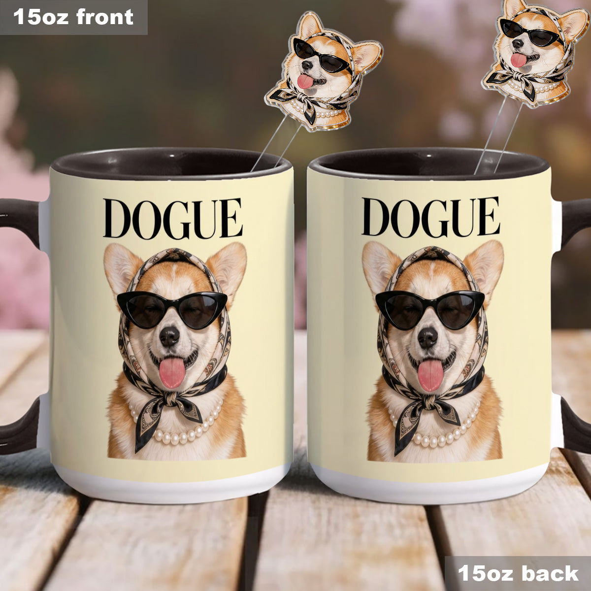 Cadeau Amusant pour Amoureux des Chiens - Tasse Personnalisée avec Mélangeurs en Acrylique