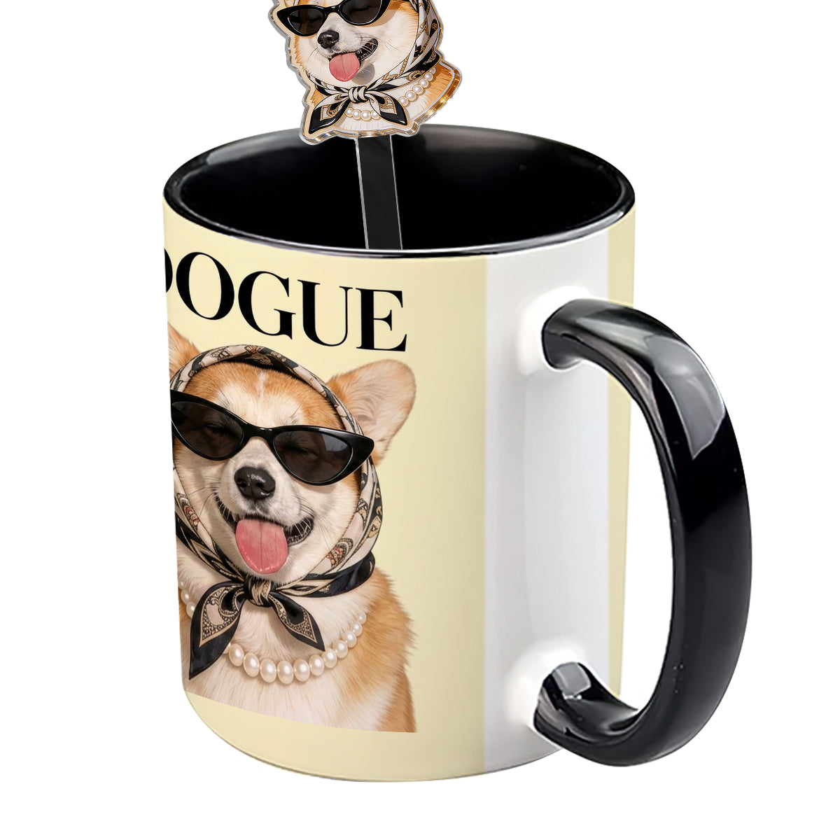 Cadeau Amusant pour Amoureux des Chiens - Tasse Personnalisée avec Mélangeurs en Acrylique